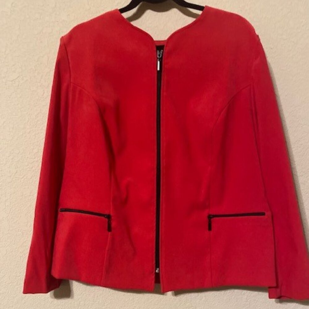 Red Suit with Matching Black Skirt
